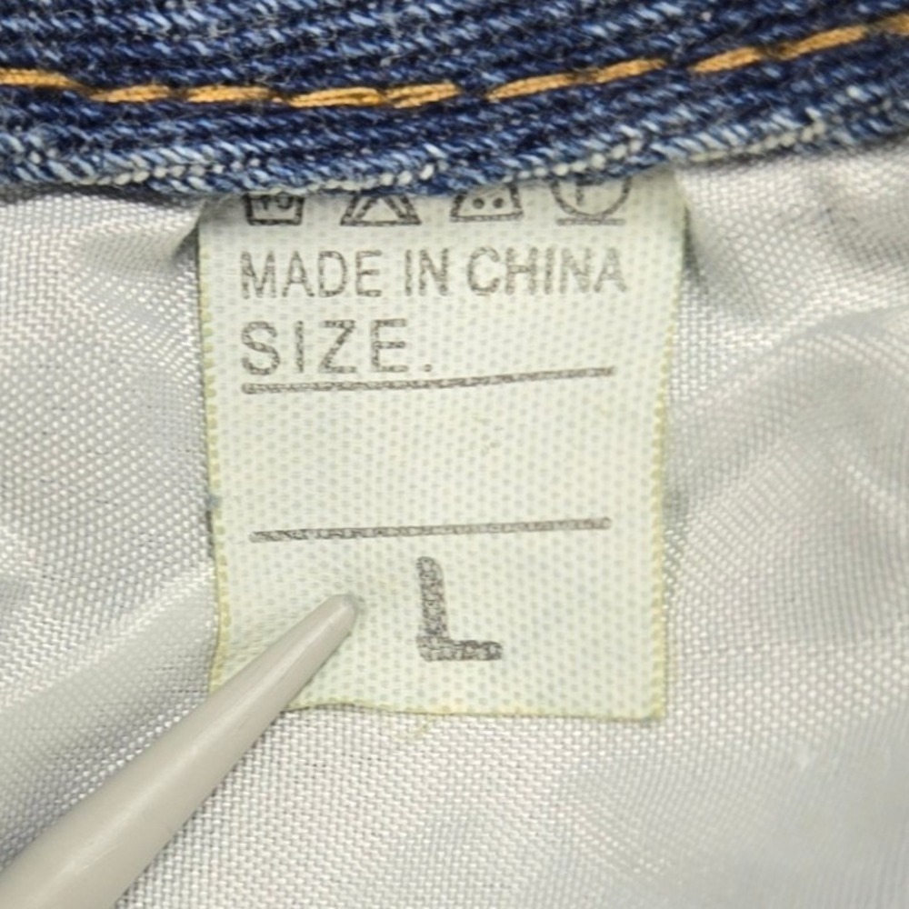 Bottega Desires Denim Shorts Chenille Patch Raw Hem Blue Mens Size L - Picture 11 of 15